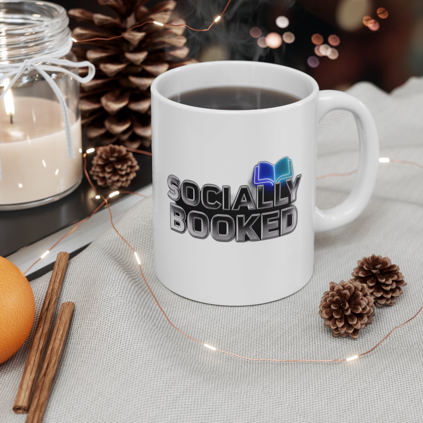 Socially Booked Cannot Attend — Funny Book Lover Gift , Mug & Tote for Readers Coffee Mug
