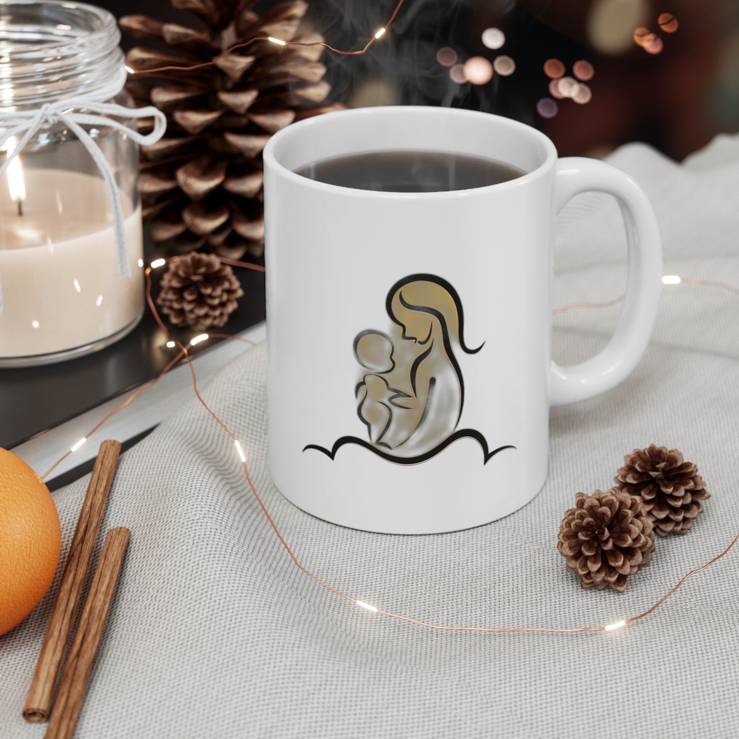 I Am Everything She Poured Into Me — Minimalist Mother's Day Gift | Mug Poster Tote Coffee Mug