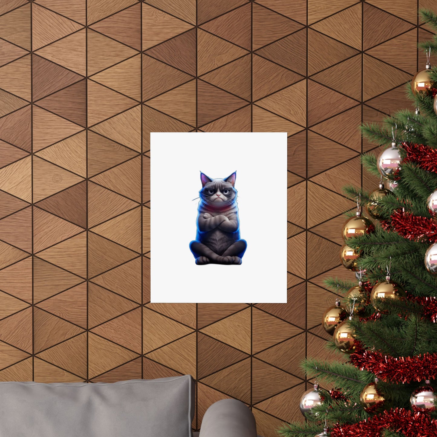 My Cat Judged Me First — Funny Grumpy Cat | Sarcastic Cat Mom Gift Art Print Poster