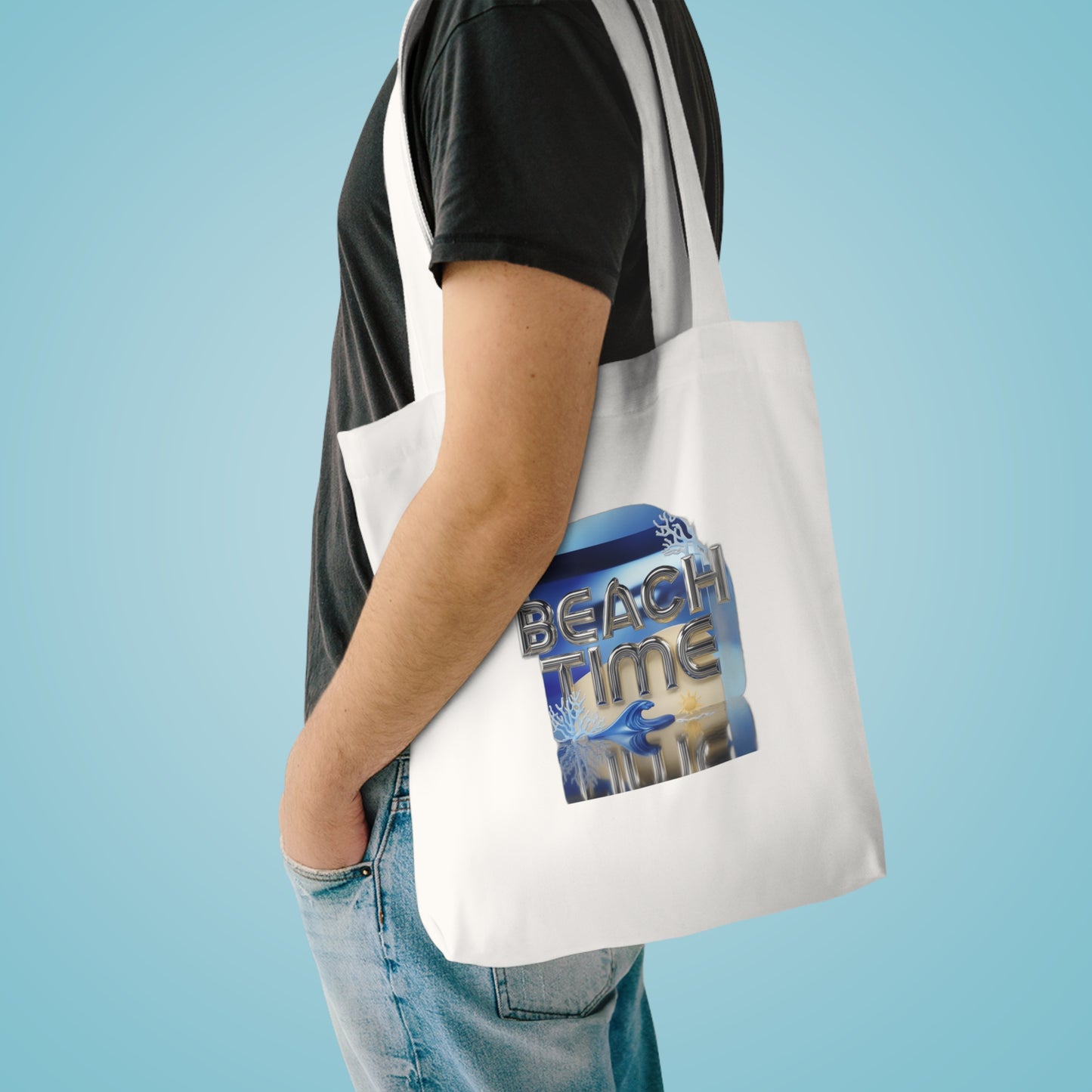 Officially On Beach Time  — Funny Summer Tee for Beach Lovers | Memorial Day Summer Gift Tote Bag