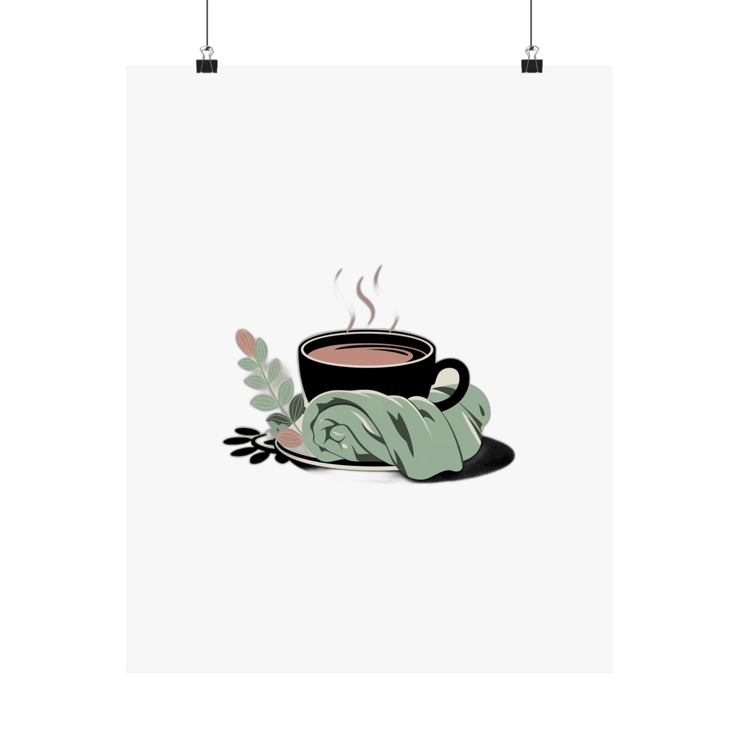 She Deserves Slow Mornings — Cozy Aesthetic Gift for Mom | Mother's Day , Hoodie & Poster Art Print Poster