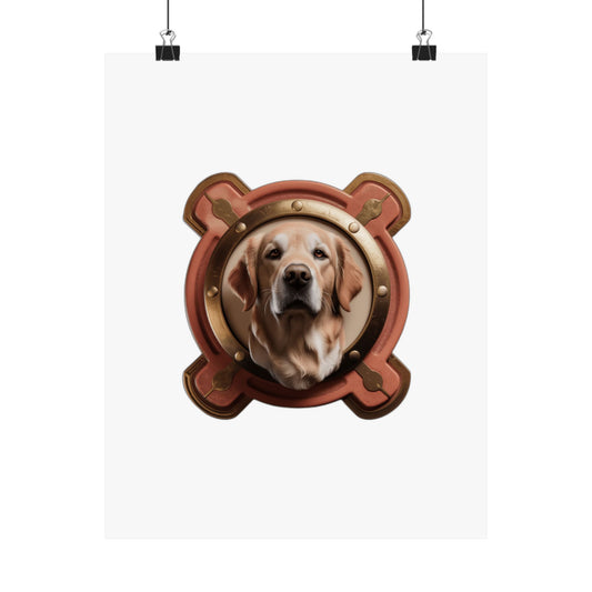 Fur Mama Golden Hearted — Golden Retriever Mom Gift for Mother's Day | Vintage Retro Art Print Poster