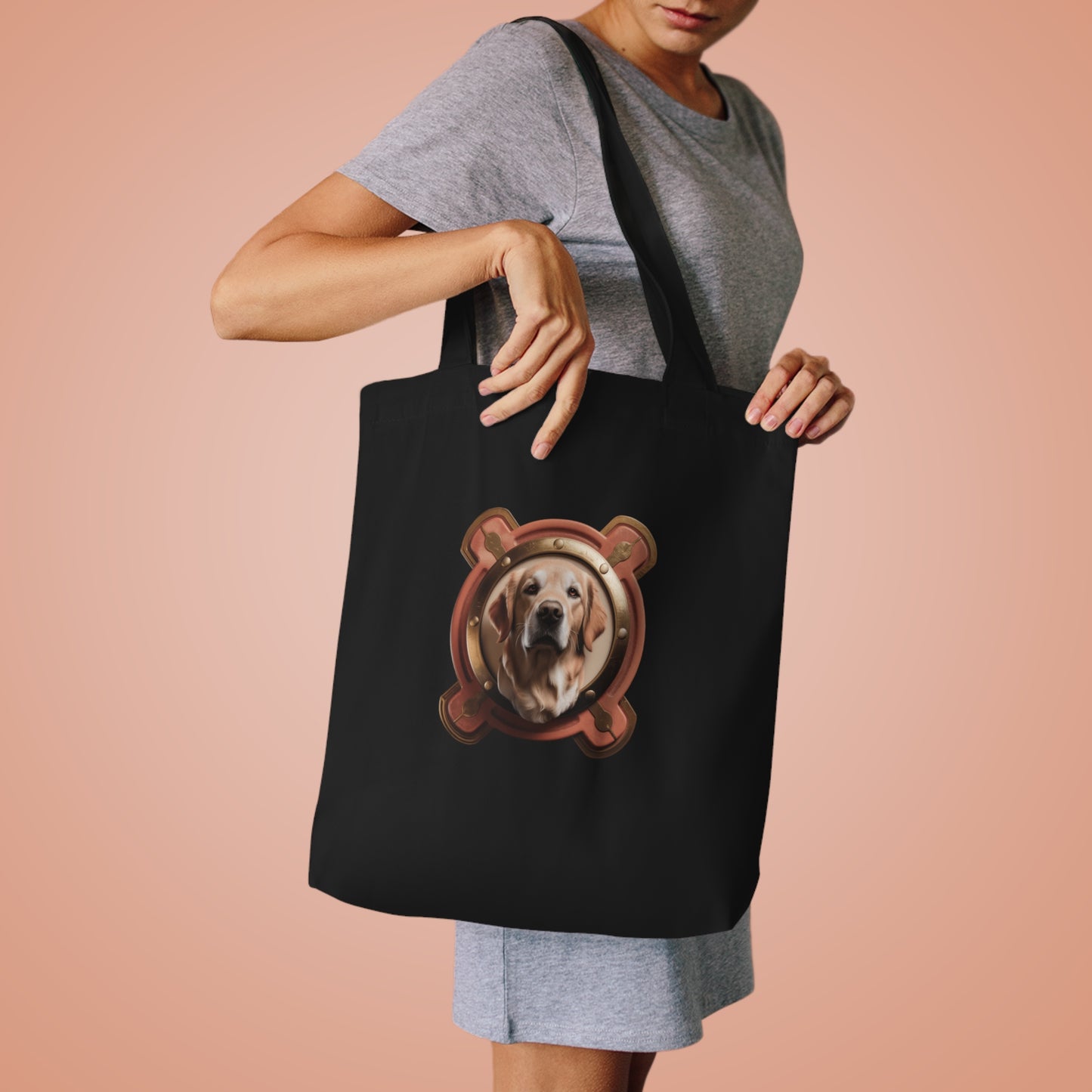 Fur Mama Golden Hearted — Golden Retriever Mom Gift for Mother's Day | Vintage Retro Tote Bag