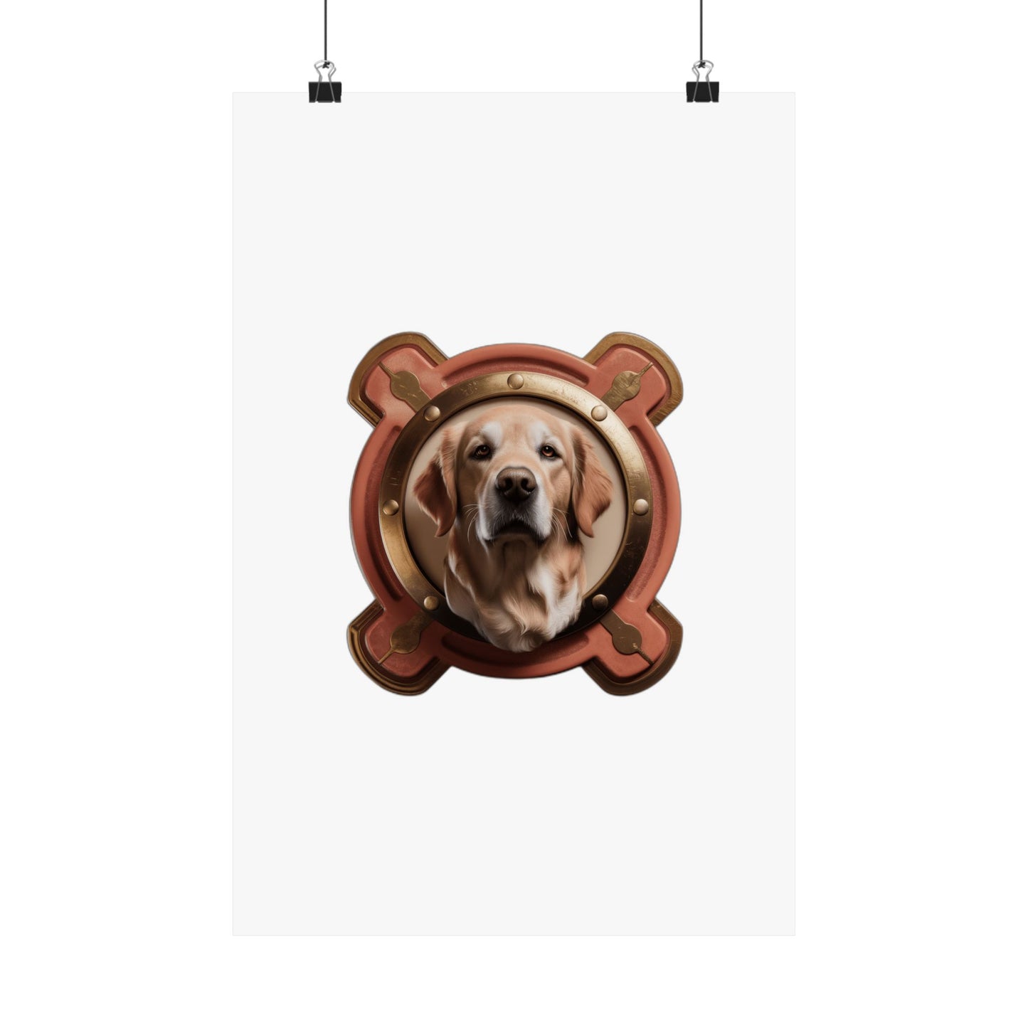 Fur Mama Golden Hearted — Golden Retriever Mom Gift for Mother's Day | Vintage Retro Art Print Poster
