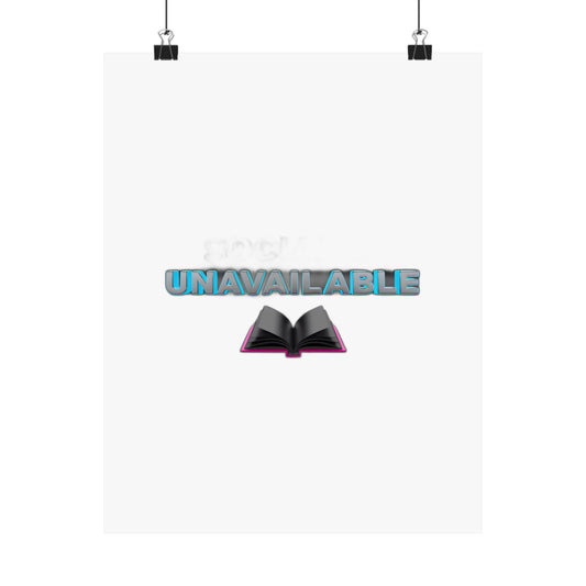 Socially Unavailable Currently Reading  — Funny Book Lover Gift Tee Art Print Poster