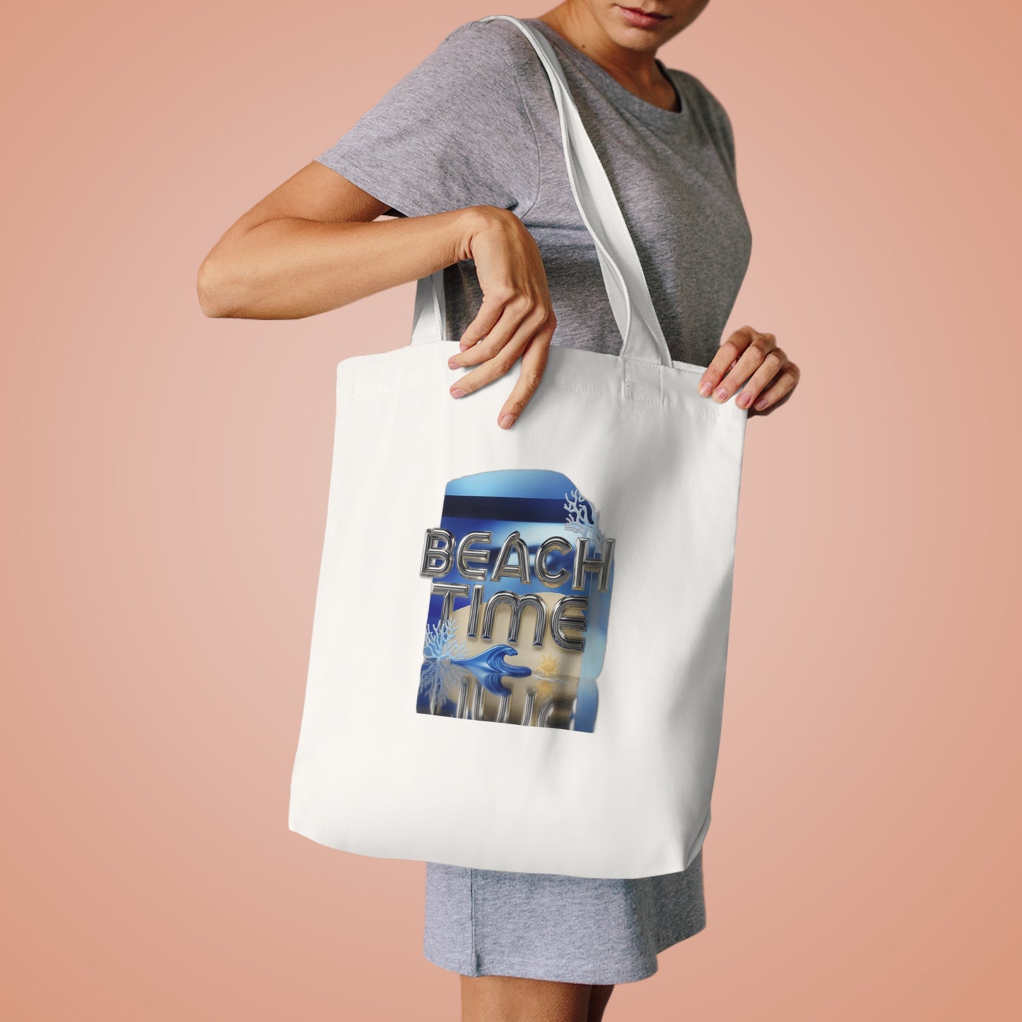 Officially On Beach Time  — Funny Summer Tee for Beach Lovers | Memorial Day Summer Gift Tote Bag