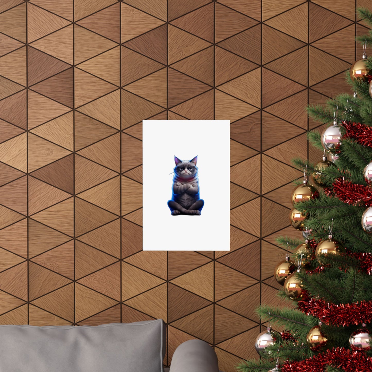 My Cat Judged Me First — Funny Grumpy Cat  | Sarcastic Cat Mom Gift Art Print Poster