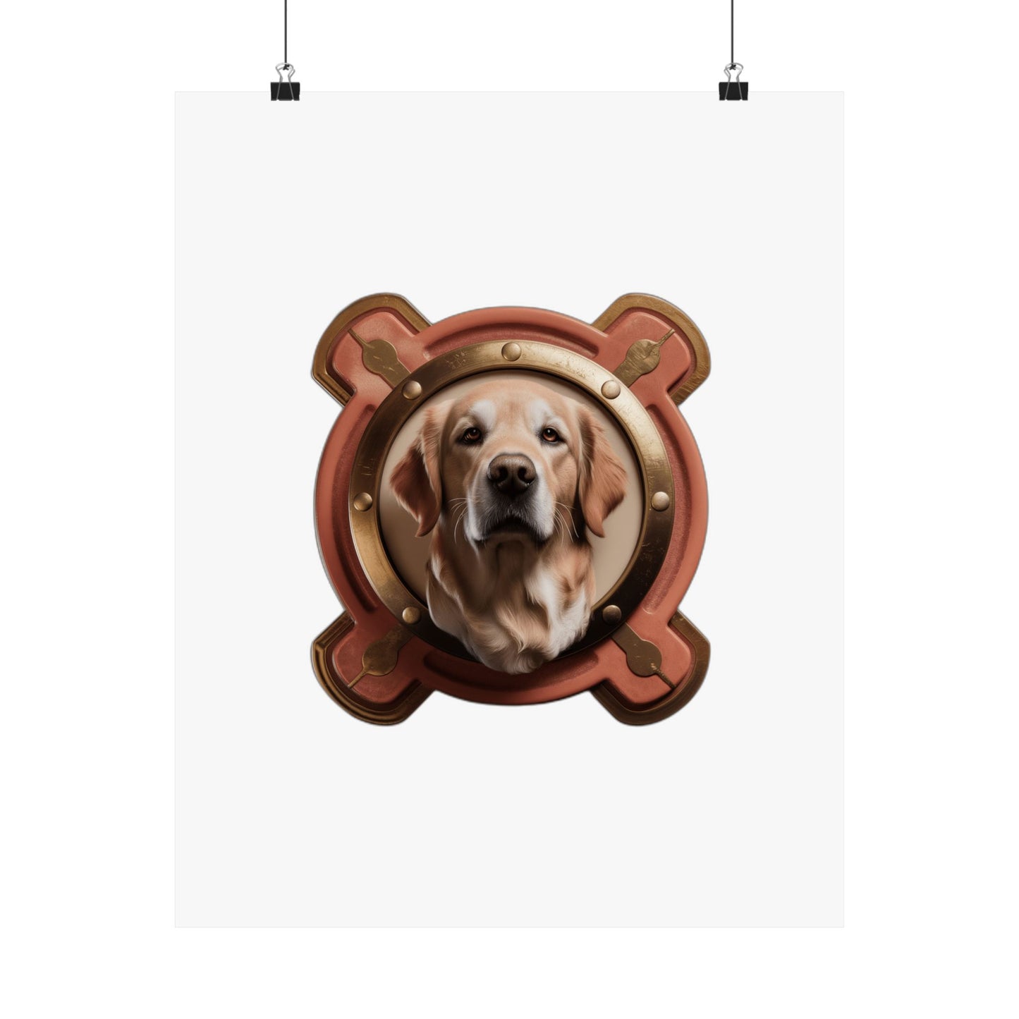 Fur Mama Golden Hearted — Golden Retriever Mom Gift for Mother's Day | Vintage Retro Art Print Poster