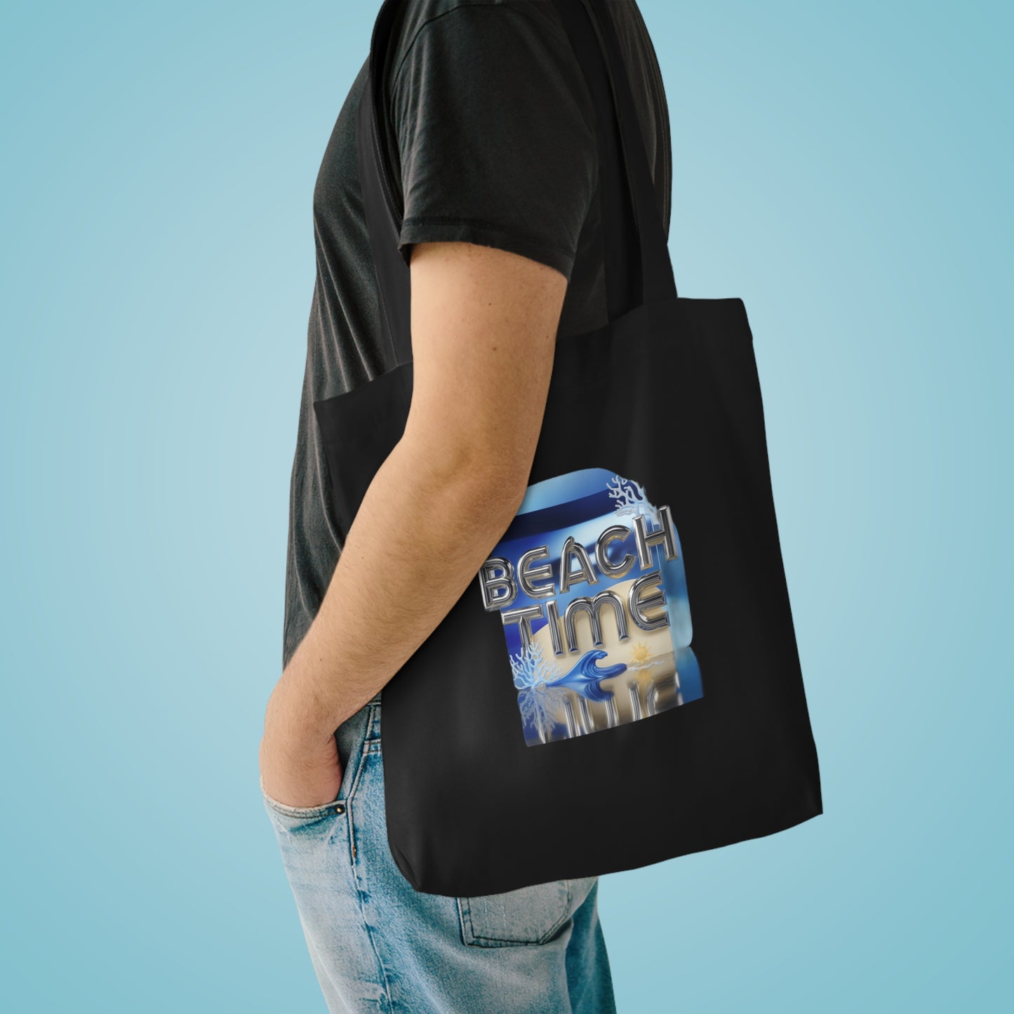Officially On Beach Time  — Funny Summer Tee for Beach Lovers | Memorial Day Summer Gift Tote Bag