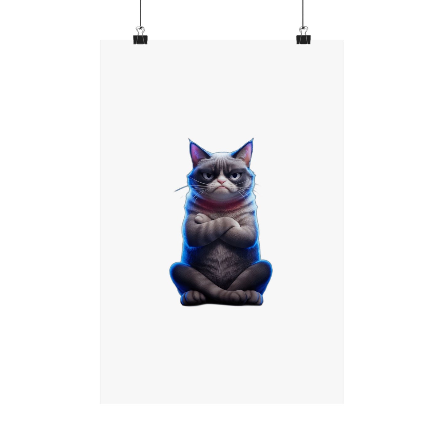 My Cat Judged Me First — Funny Grumpy Cat  | Sarcastic Cat Mom Gift Art Print Poster