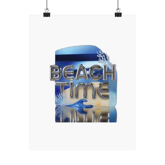 Officially On Beach Time  — Funny Summer Tee for Beach Lovers | Memorial Day Summer Gift Art Print Poster