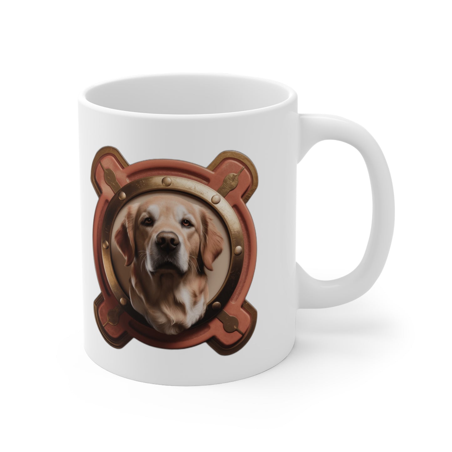 Fur Mama Golden Hearted — Golden Retriever Mom Gift for Mother's Day | Vintage Retro Coffee Mug
