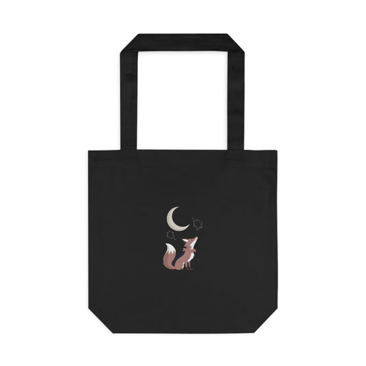 Wild Heart Starry Sky — Fox Stargazing Nature Art Gift for Mom | Celestial Animal Print Tote Bag
