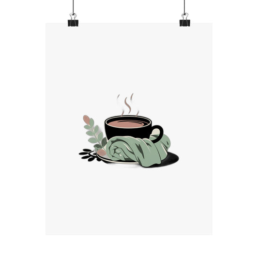 She Deserves Slow Mornings — Cozy Aesthetic Gift for Mom | Mother's Day , Hoodie & Poster Art Print Poster