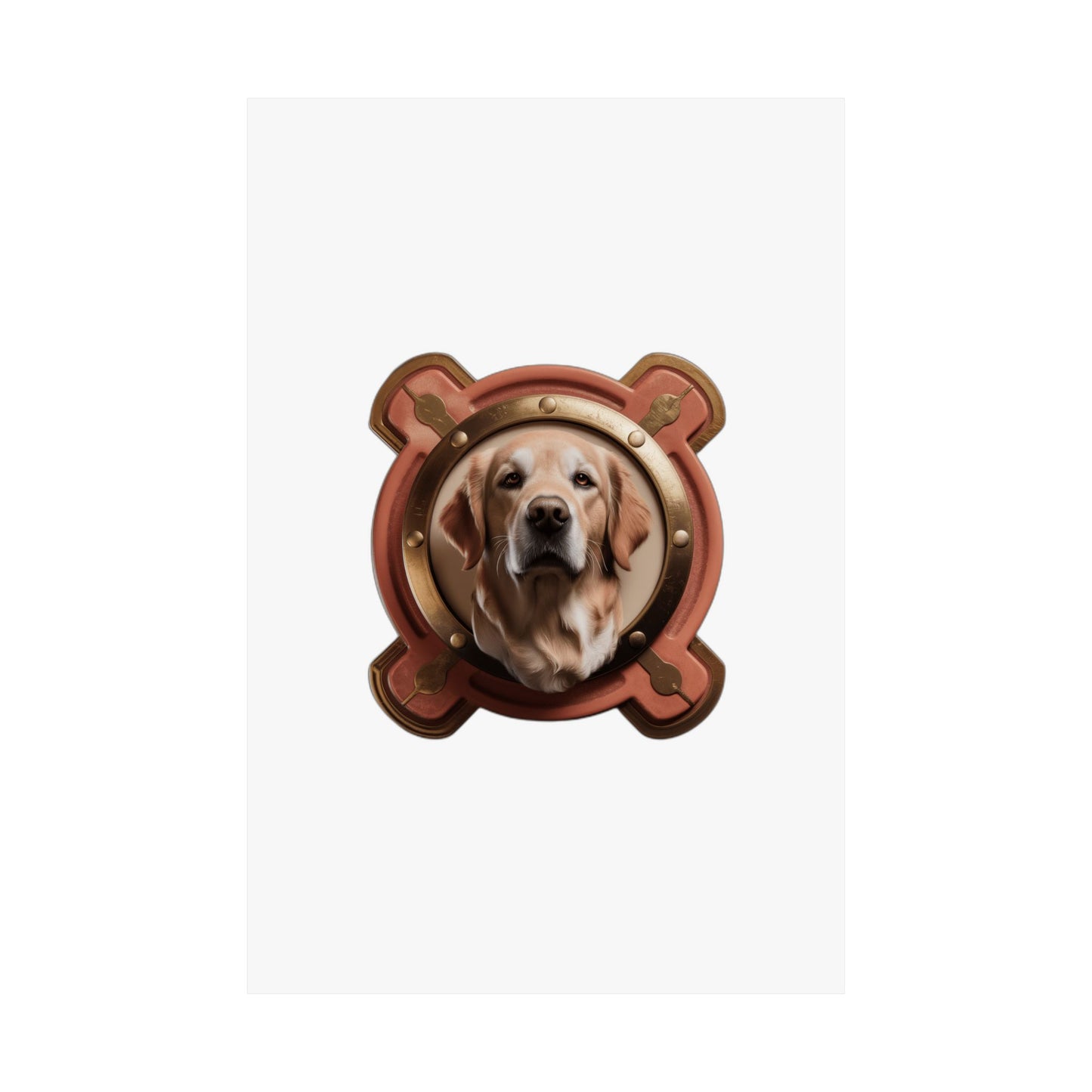Fur Mama Golden Hearted — Golden Retriever Mom Gift for Mother's Day | Vintage Retro Art Print Poster
