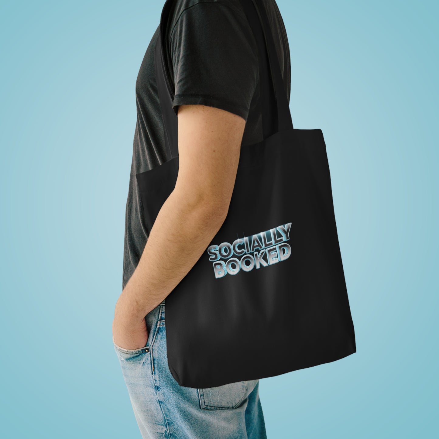 Socially Booked — Funny Book Lover Gift | Bookish Life , Hoodie, Mug & Tote Tote Bag