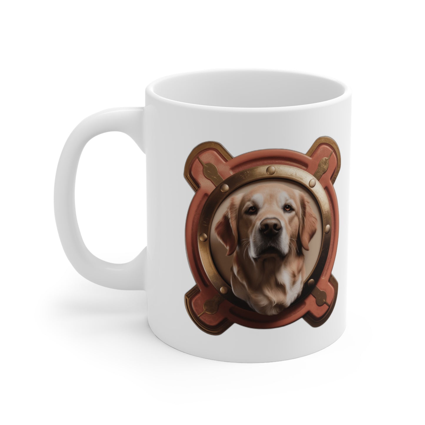 Fur Mama Golden Hearted — Golden Retriever Mom Gift for Mother's Day | Vintage Retro Coffee Mug