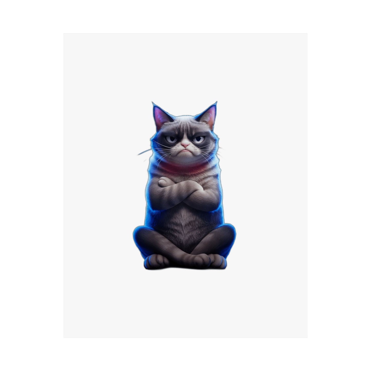 My Cat Judged Me First — Funny Grumpy Cat  | Sarcastic Cat Mom Gift Art Print Poster