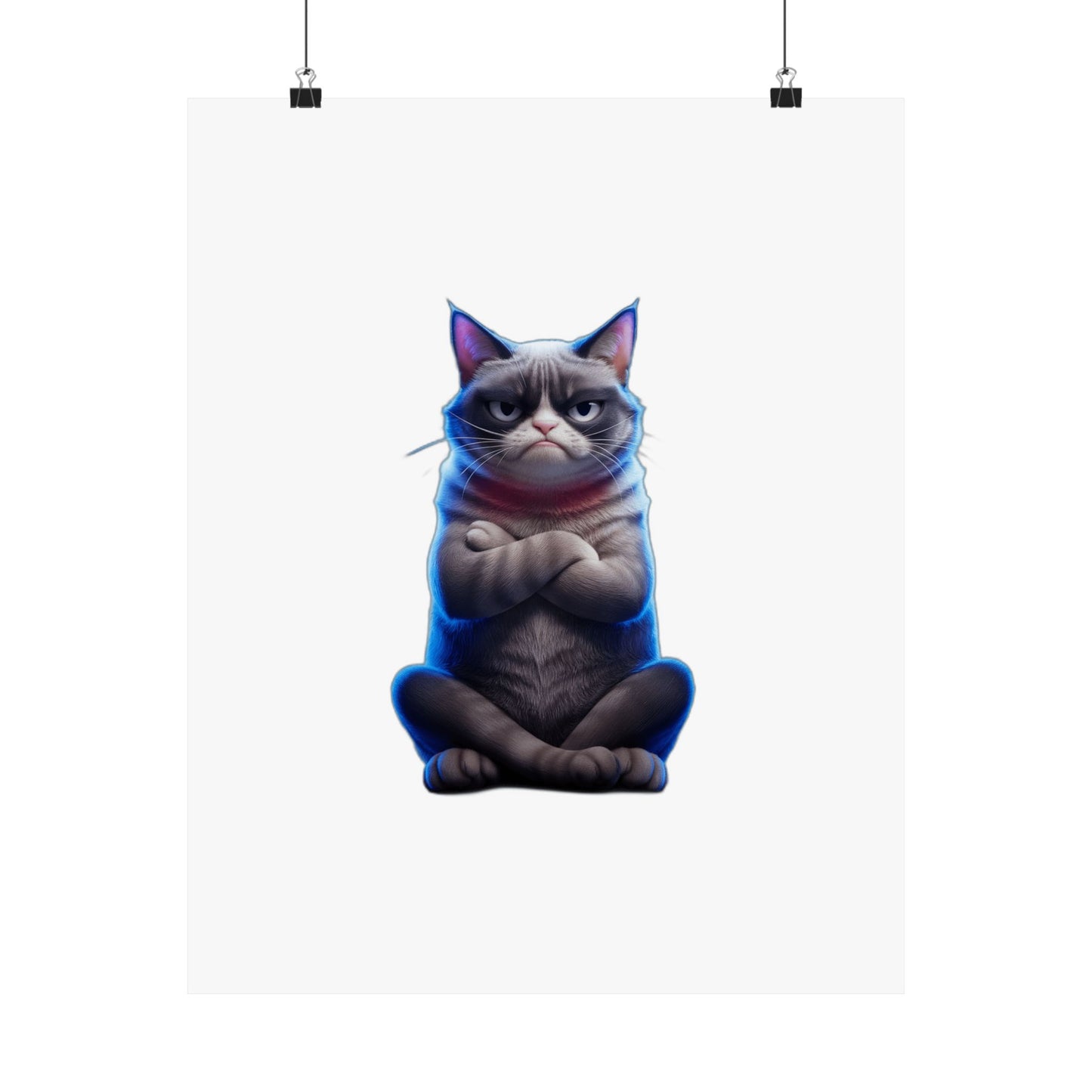 My Cat Judged Me First — Funny Grumpy Cat  | Sarcastic Cat Mom Gift Art Print Poster