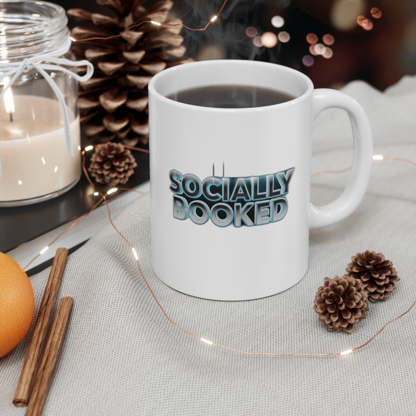 Socially Booked — Funny Book Lover Gift | Bookish Life , Hoodie, Mug & Tote Coffee Mug