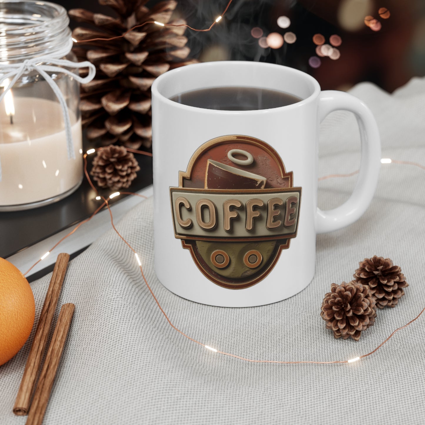 Espresso Yourself — Funny Coffee Lover Gift Mug | Cozy Coffee Retro Design Coffee Mug