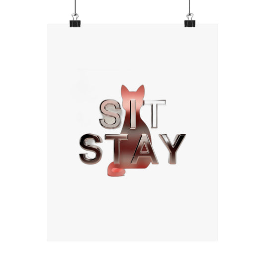 Sit. Stay. Do Whatever You Want. — Funny Cat Mom Gift | Sarcastic Cat Lover Art Print Poster