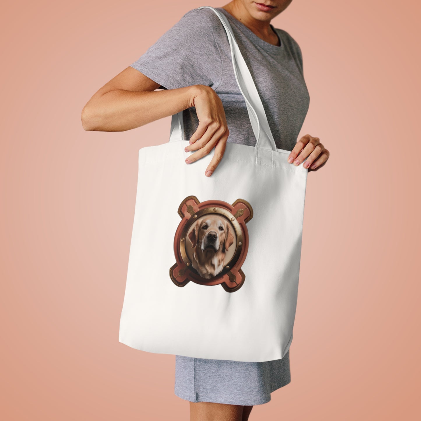 Fur Mama Golden Hearted — Golden Retriever Mom Gift for Mother's Day | Vintage Retro Tote Bag