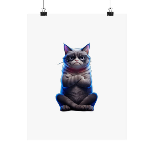 My Cat Judged Me First — Funny Grumpy Cat  | Sarcastic Cat Mom Gift Art Print Poster